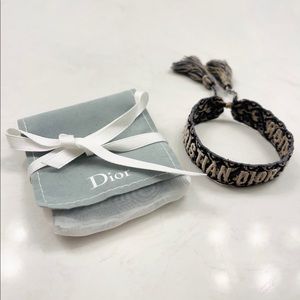 Christian Dior Oblique Cloth Bracelet Navy